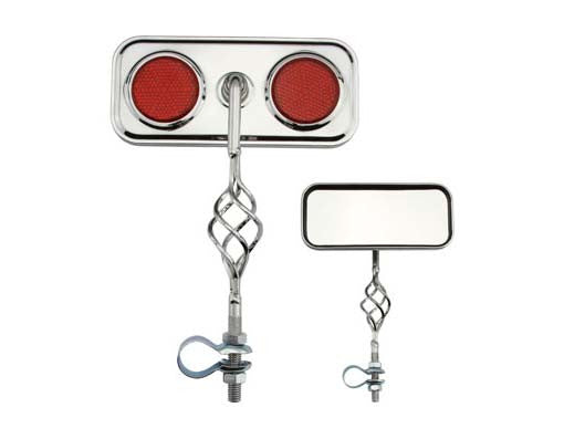 Cage Rectangle Mirror Red Reflectors