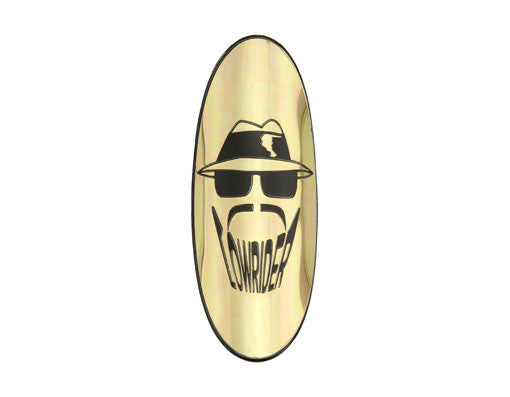 Lowrider Head Name Plate Gold/Black.