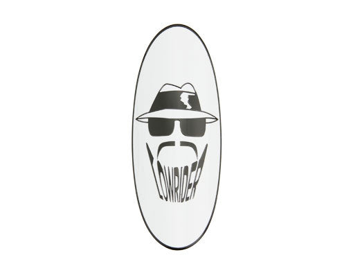 Lowrider Head Name Plate White/Black.