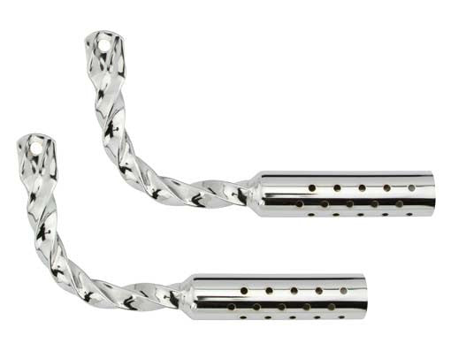 Twisted Muffler W/Holes Chrome.