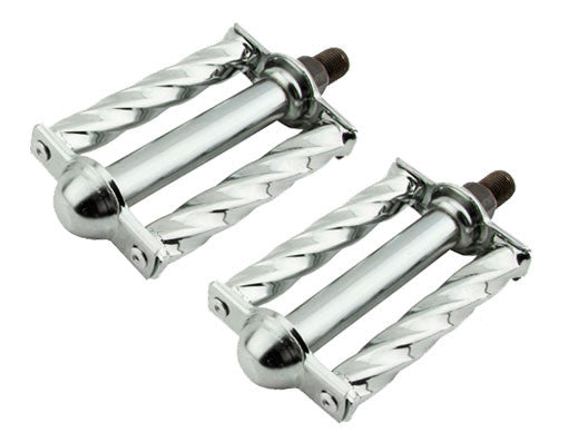 Square Twisted Pedals 1/2" Chrome.
