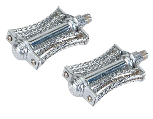 Double Square Twisted Butterfly Pedals 1/2" Chrome.