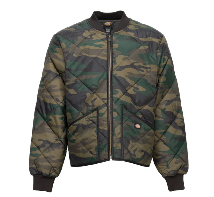 Dickies diamond quilted Jacket Hunter Green Camo Camouflage